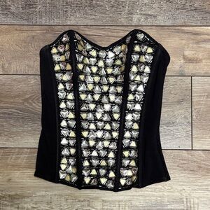 Women’s Guess Geometric Bedazzled Corset Bustier XS
